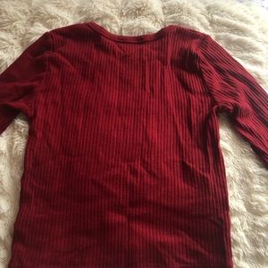 Red long sleeve crop top